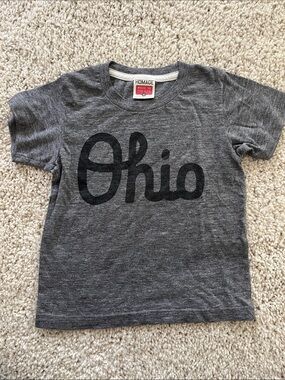 HOMAGE Gray Kids Ohio Script Short Sleeve Tee